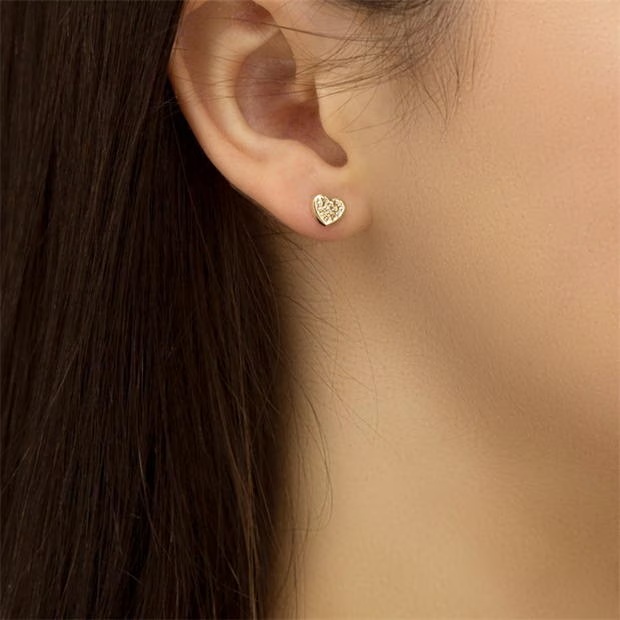 Be You 9ct Gold CZ Heart Studs