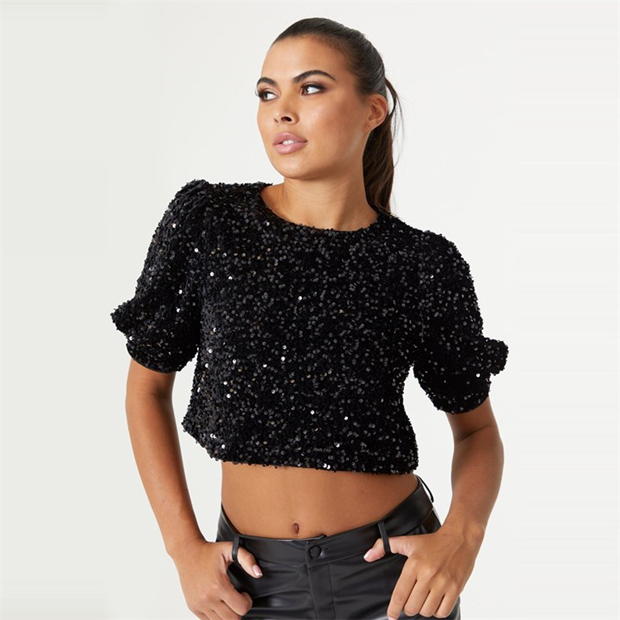 Be You Sequin Crop Top Womens