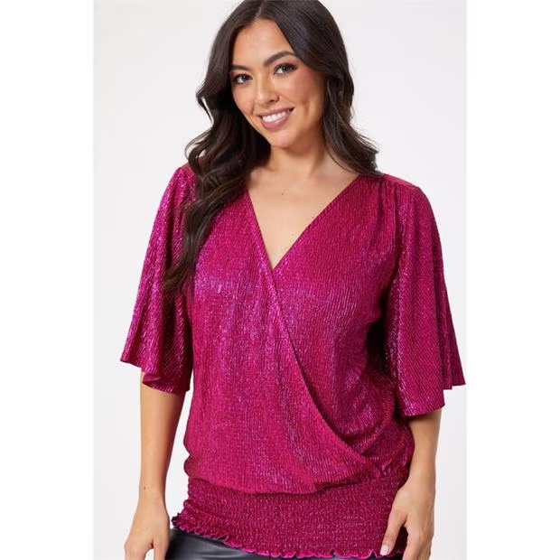 Be You Lurex Wrap Top