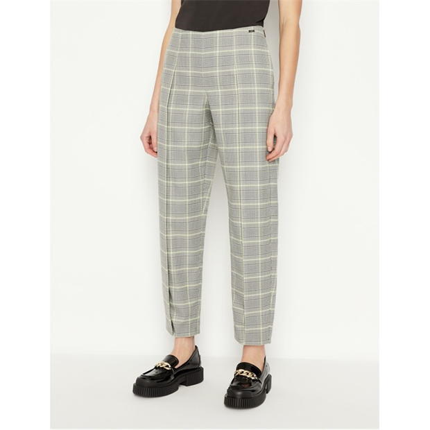 ARMANI EXCHANGE Checkered Pleat Detail Trousers