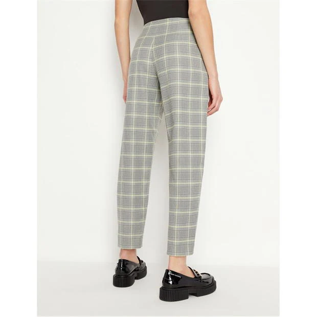 ARMANI EXCHANGE Checkered Pleat Detail Trousers