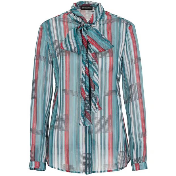 EMPORIO ARMANI Georgette Bow Blouse