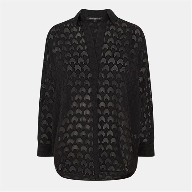 French Connection Geo Burn-Out Popover Shirt