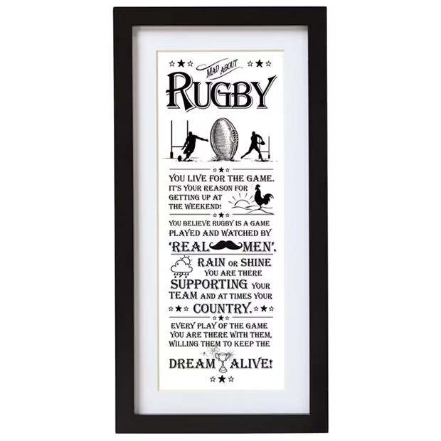 Ultimate Gift For Man 8945 - Rugby Wall Art