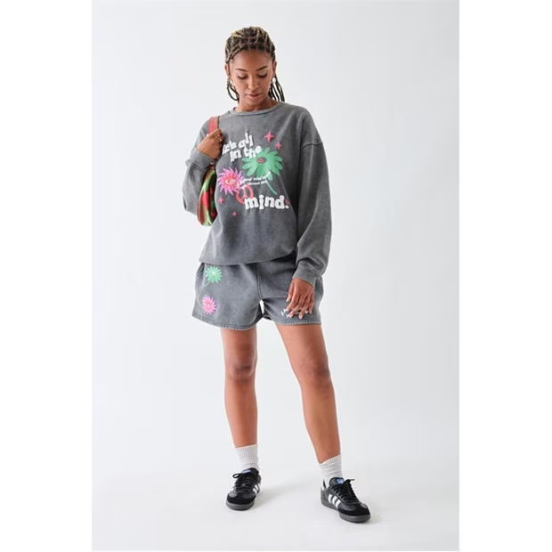 Daisy Street Puff Print Pattern Shorts