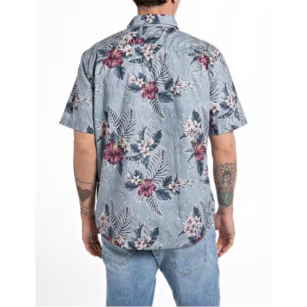 Replay Floral Print Short Sleeve Shirt