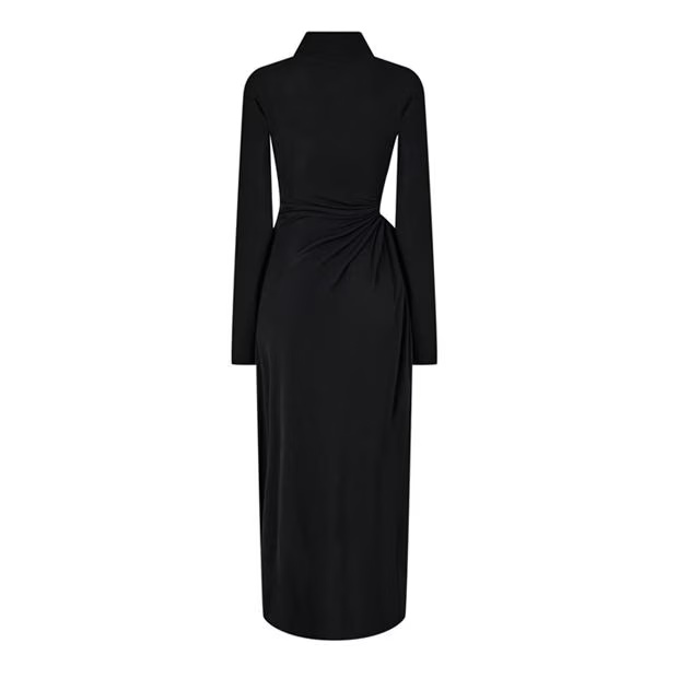 OFF WHITE Stamp Ruched Layered Maxi Dress