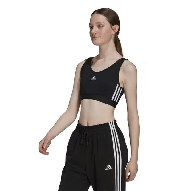 adidas 3-Stripes Crop Top With Removable Pads