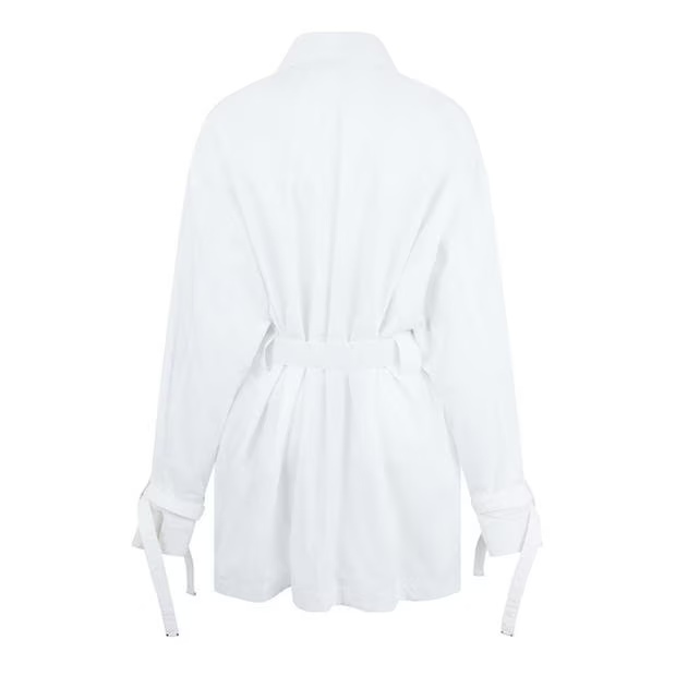 OFF WHITE Poplin Short SleeveCargo Shirt Dress