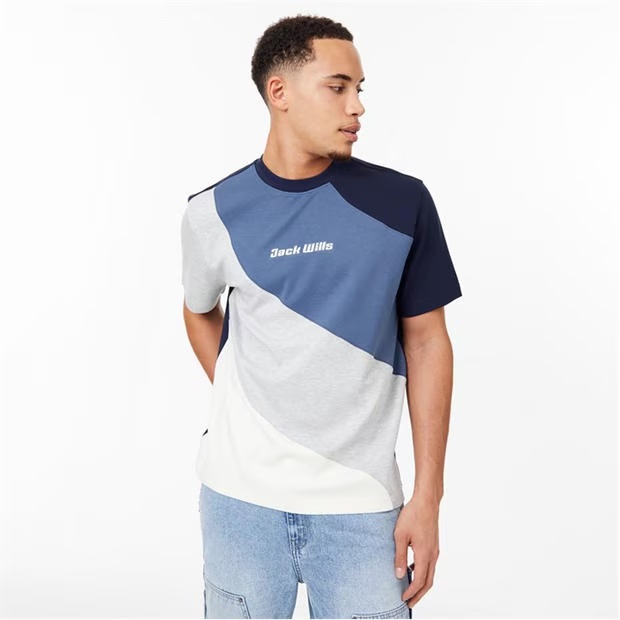 Jack Wills Wave Cut and Sew T-Shirt