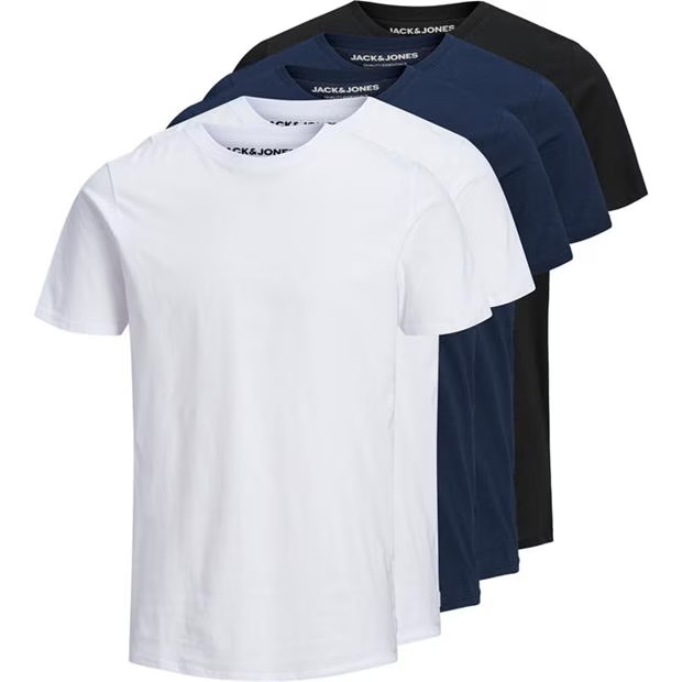 Jack and Jones Basic 5-Pack T-Shirt Mens