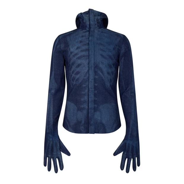 OFF WHITE Body Scan 2-Skin Denim Hoodie
