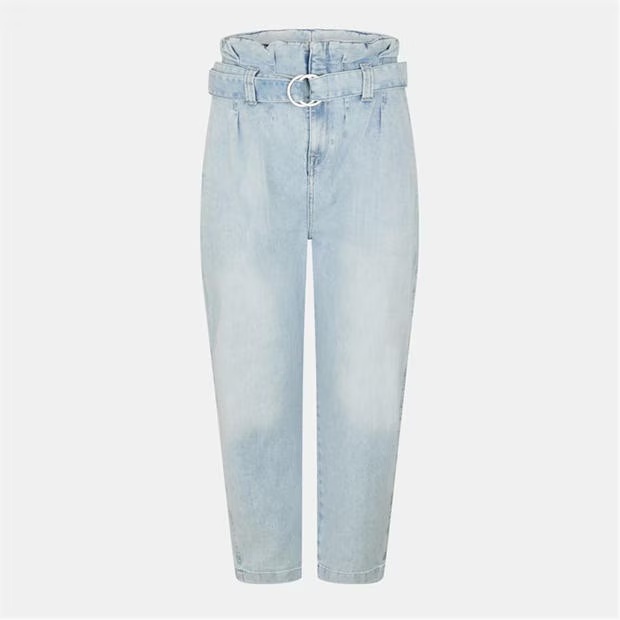 7 For All Mankind Straight Paperbag Belted Jeans