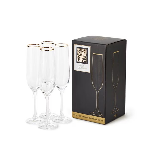 Biba Biba Deco Champange Glass Set of 4