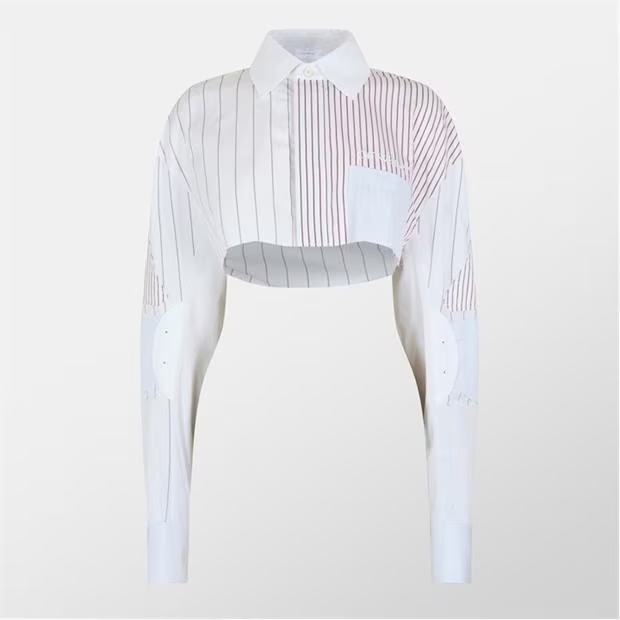 OFF WHITE Striped Cropped Shirt