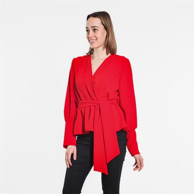 Be You Peplum Wrap Top Womens