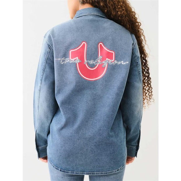 True Religion Long Sleeve Denim Shirt Womens