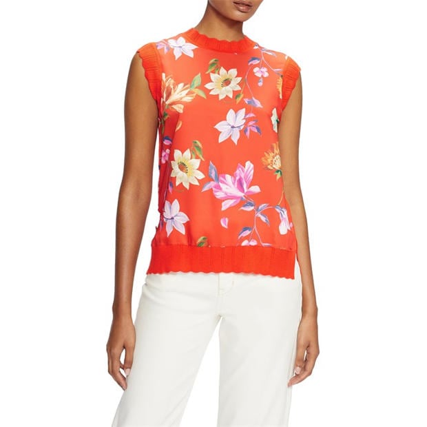 Ted Baker Floral Knit Sleeveless Top