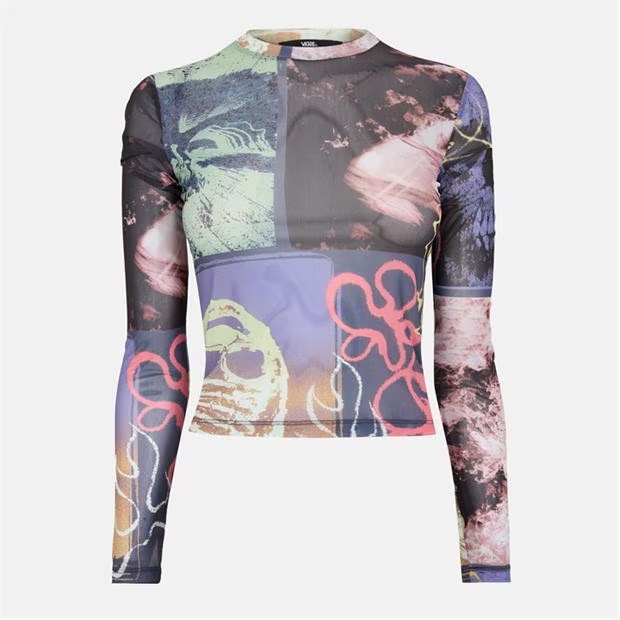 Vans Ludlow Mesh Long Sleeve Parisian Ni T-Shirt Womens