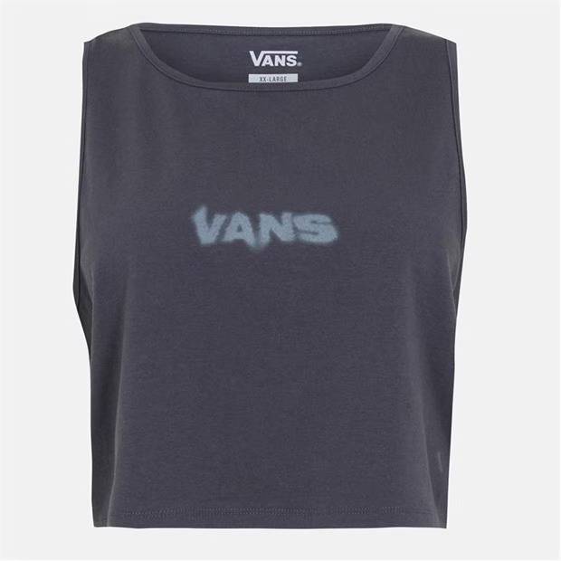Vans Blur Fitted Crop Tank Asphalt Vest Womens