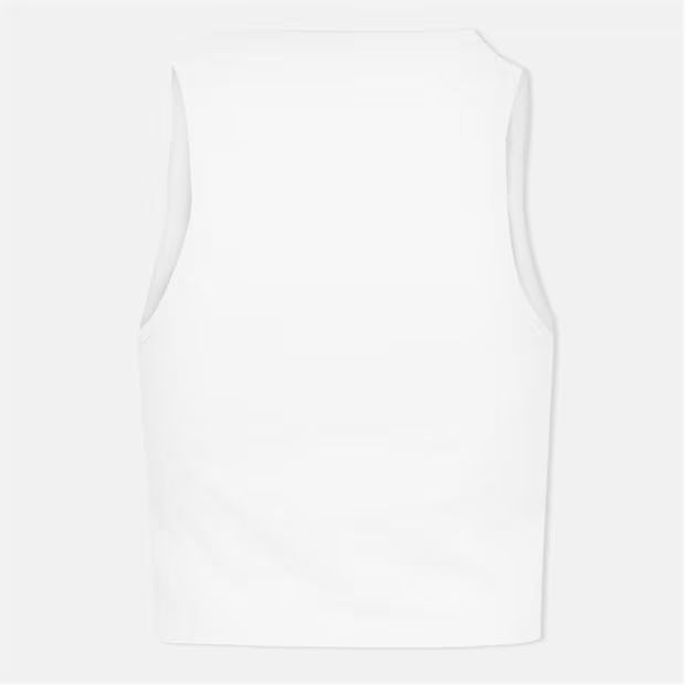 Vans Check Wash Fitted Crop Tank White Vest Womens