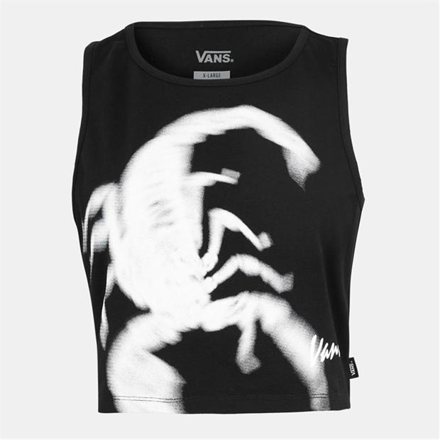 Vans Venom Fitted Crop Tank Black Vest Womens