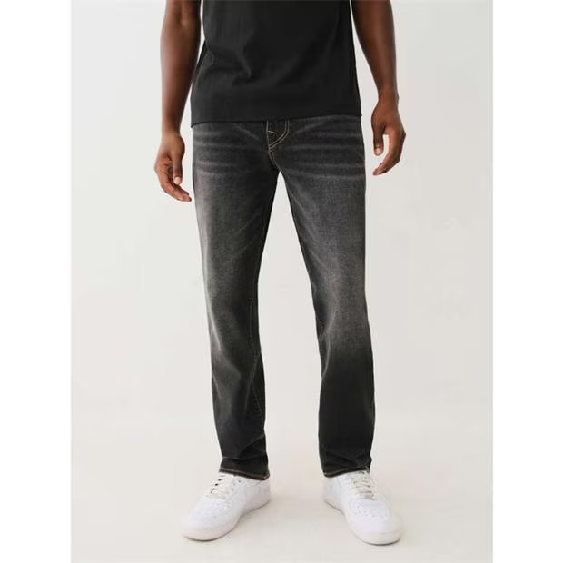 True Religion Straight Fit Washed Jeans Mens