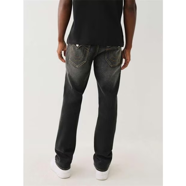 True Religion Straight Fit Washed Jeans Mens