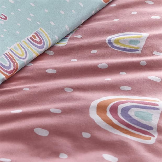 Appletree Kids Rainbow Pom 100% Cotton Duvet Cover Set