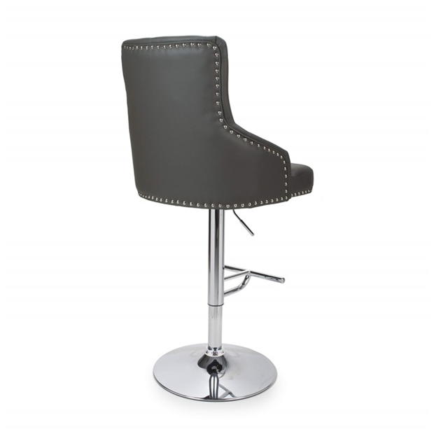 Shankar Rocco Leather Effect Graphite Grey Bar Stool