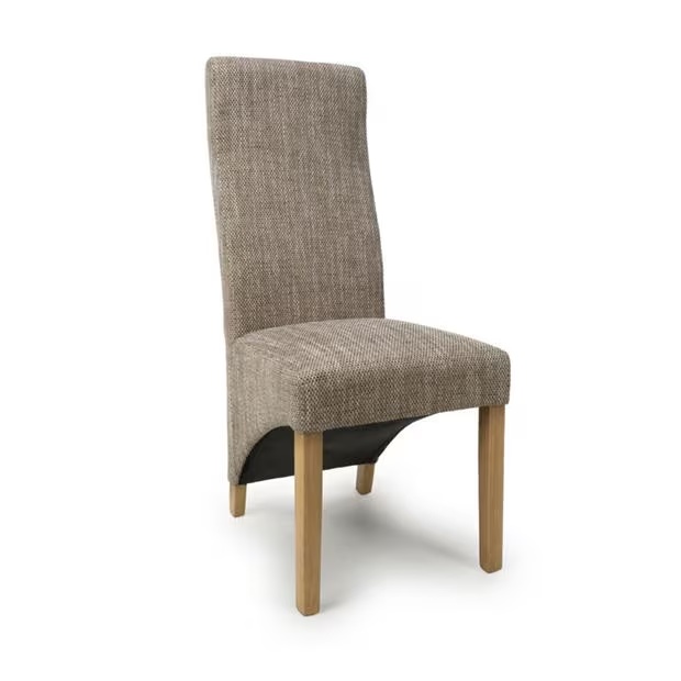 Shankar Set of 2 Baxter Tweed Oatmeal Dining Chairs