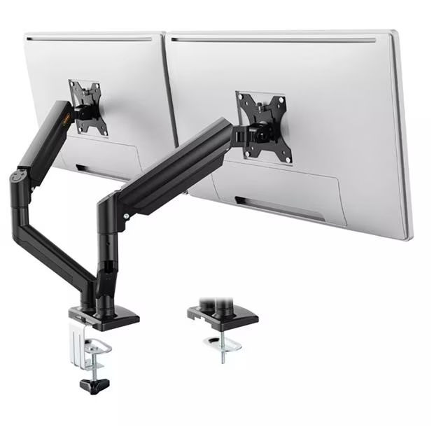 VonHaus Gas Lift Dual Monitor Arm with Clamp