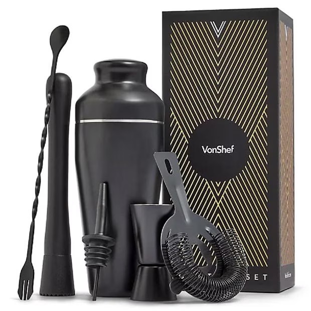 VonShef VonShef - 9Pc Parisian Matte Black Cocktail Set
