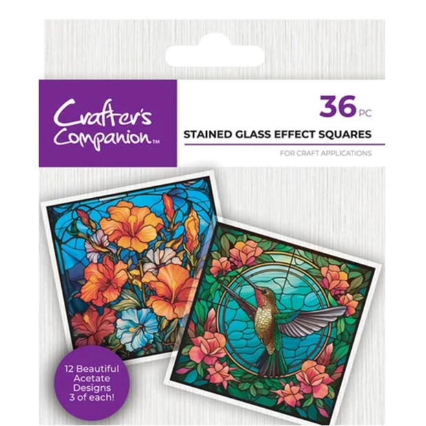 Crafters Companion Printed Acetate - Stained Glass Effect Squares