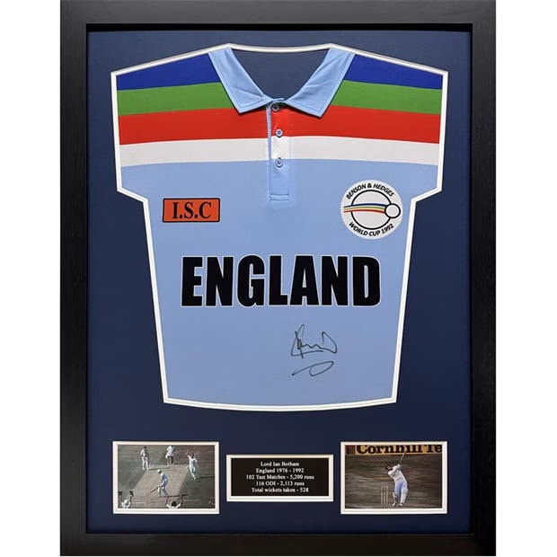 AllStarSignings Ltd Ian Botham signed & framed England cricket shirt
