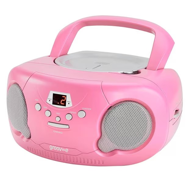 Groov-e Original Boombox Portable CD Player with Radio-PK