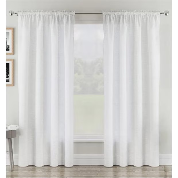Tyrone Textiles Rhodes Linen-Look Sheer Voile Panels - Pair