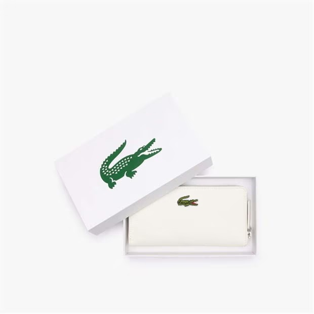 Lacoste Large Zipped Crocodile Billfold Purse