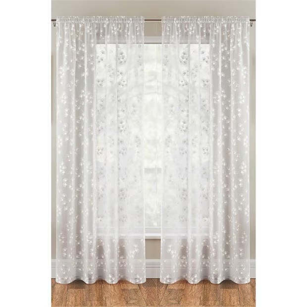 Tyrone Textiles Delila Leaf Print Voile Panel - Pair