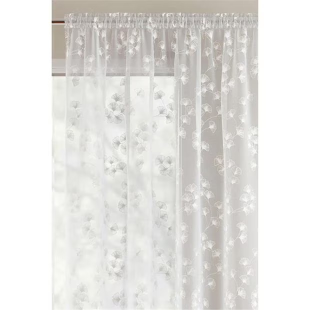 Tyrone Textiles Delila Leaf Print Voile Panel - Pair