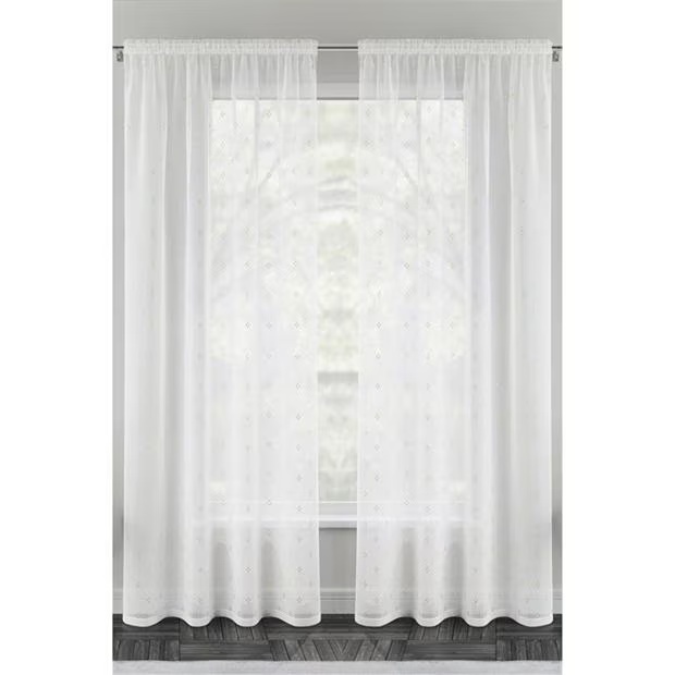 Tyrone Textiles Destiny Metallic Diamond Print Voile Panel - Pair