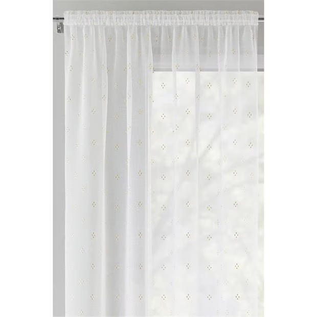 Tyrone Textiles Destiny Metallic Diamond Print Voile Panel - Pair