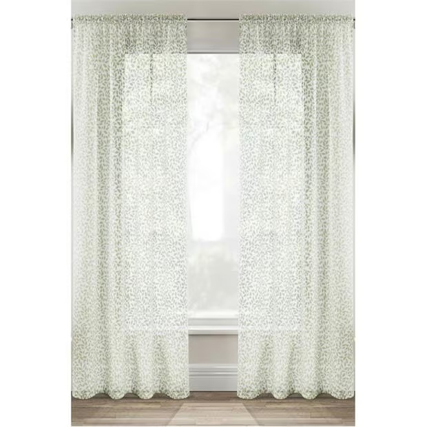 Tyrone Textiles Willow Linen Look Leaf Print Panel - Pair
