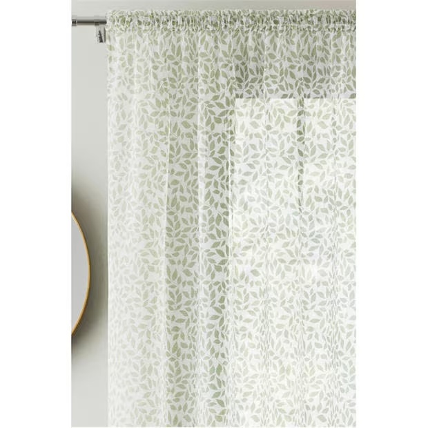 Tyrone Textiles Willow Linen Look Leaf Print Panel - Pair