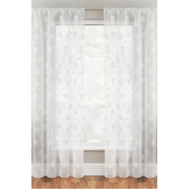 Tyrone Textiles Sienna Floral Print Voile Panel - Pair