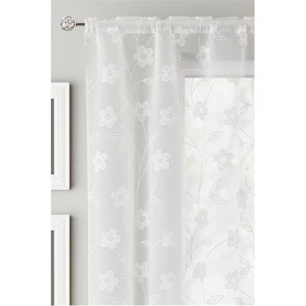 Tyrone Textiles Sienna Floral Print Voile Panel - Pair