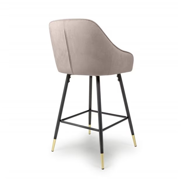 Shankar Set of 2 Savanna Brushed Velvet Mink Bar Stools