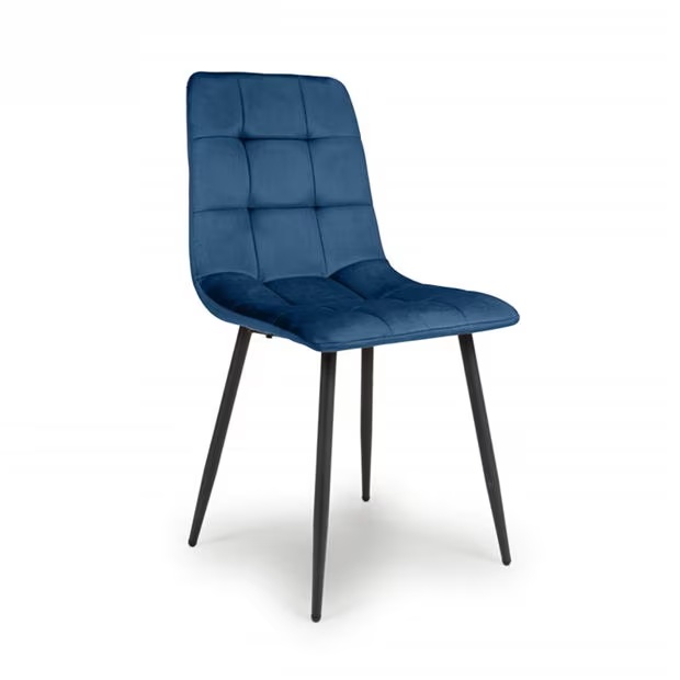 Shankar Set of 4 Madison Brushed Velvet Blue Dining Chairs