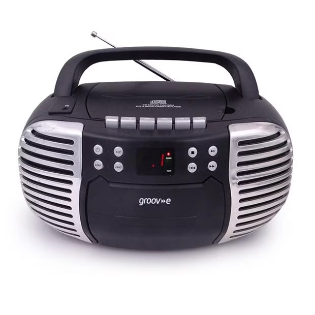 Groov-e Retro Boombox Portable CD & Cassette Player