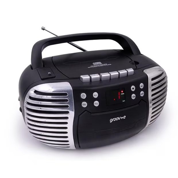 Groov-e Retro Boombox Portable CD & Cassette Player